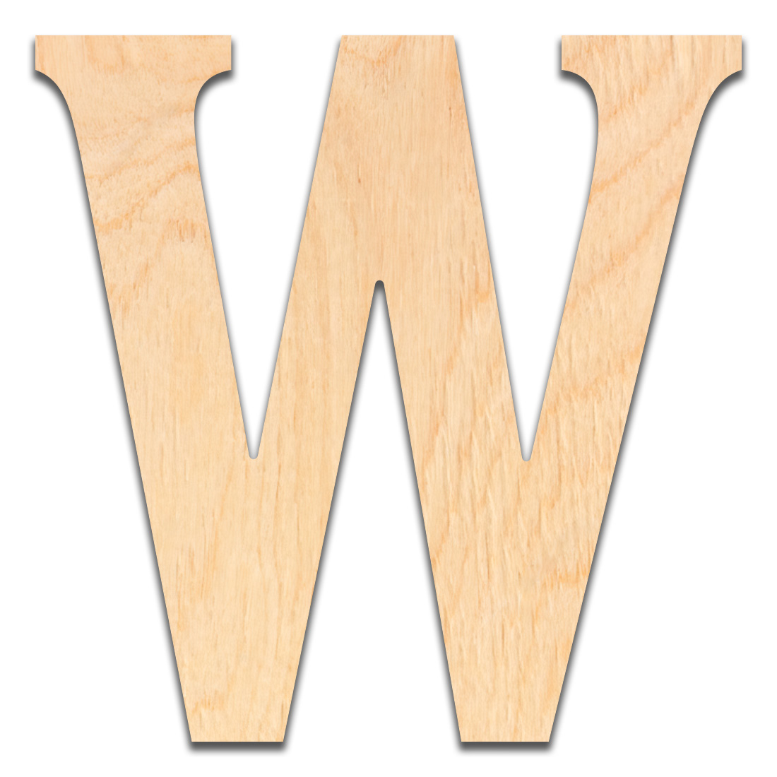 6 inch Wooden Letter W Ready for Painting or Decorating, Size: 6 Tall x 6 Wide x 1/4 Thick, Beige